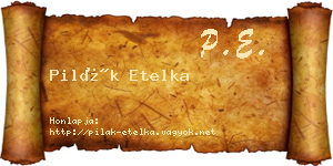 Pilák Etelka névjegykártya