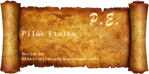 Pilák Etelka névjegykártya